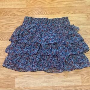 American Eagle Floral Print Ruffled Tiered Mini Skirt - Adult Small - New
